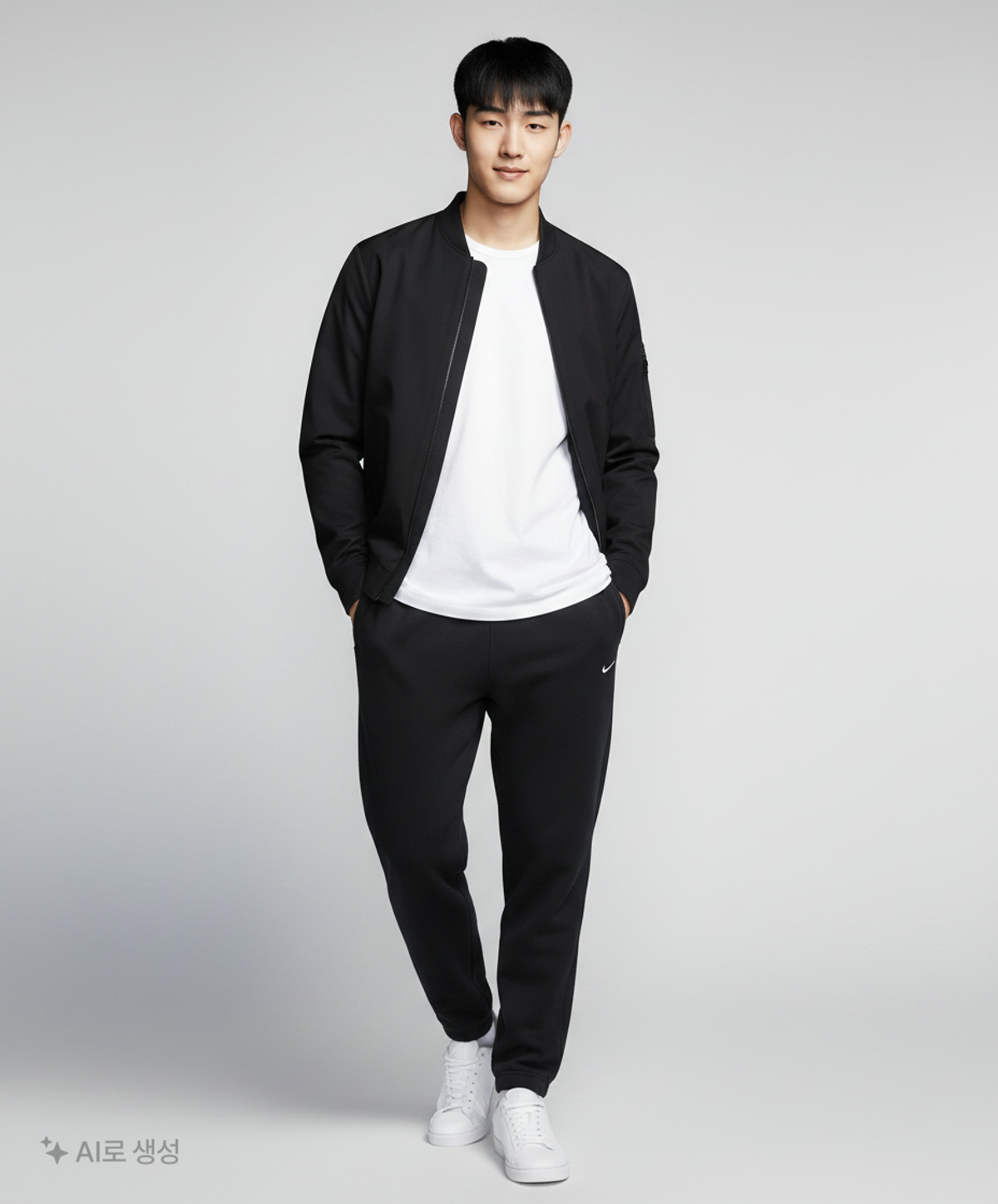 나이키(NIKE) 솔로 스우시 플리스 팬츠 M - 블랙:화이트 / DX1365-010 L