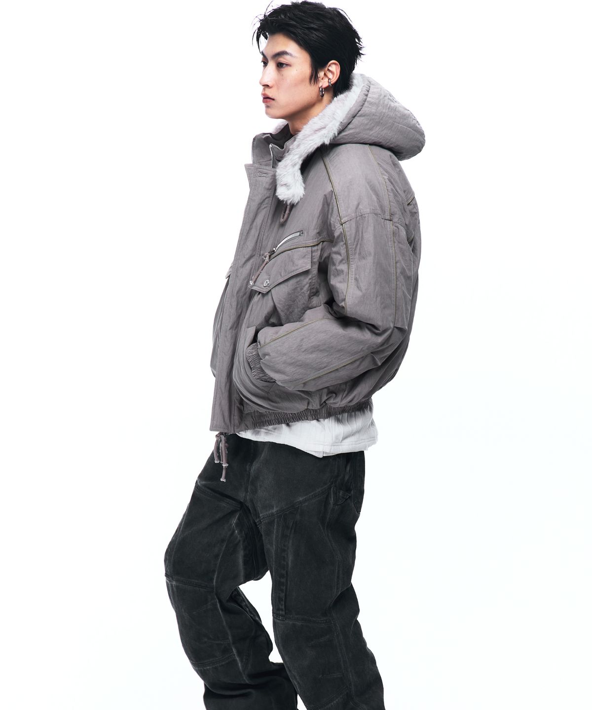 알에스에스씨(RSSC) FUR LINE HOODIED PARKA - GRAY