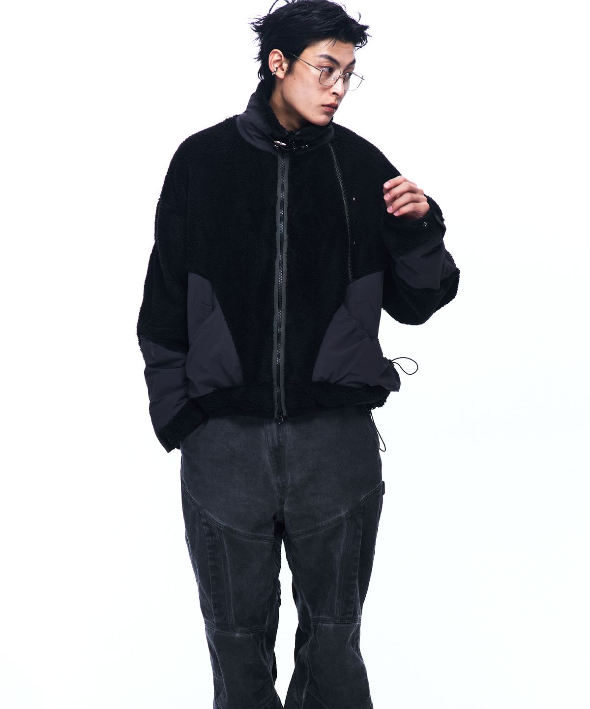 알에스에스씨(RSSC) NYLON MIX FLEECE JACKET - BLACK
