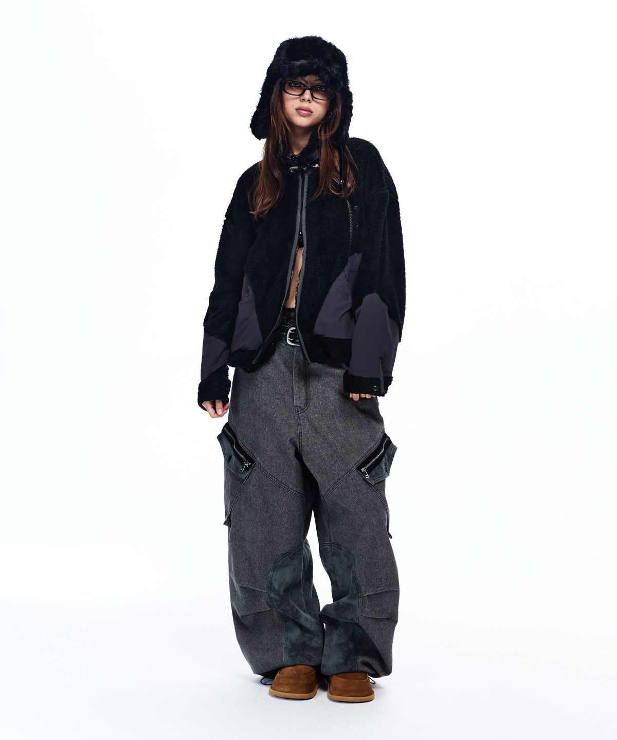 알에스에스씨(RSSC) NYLON MIX FLEECE JACKET - BLACK
