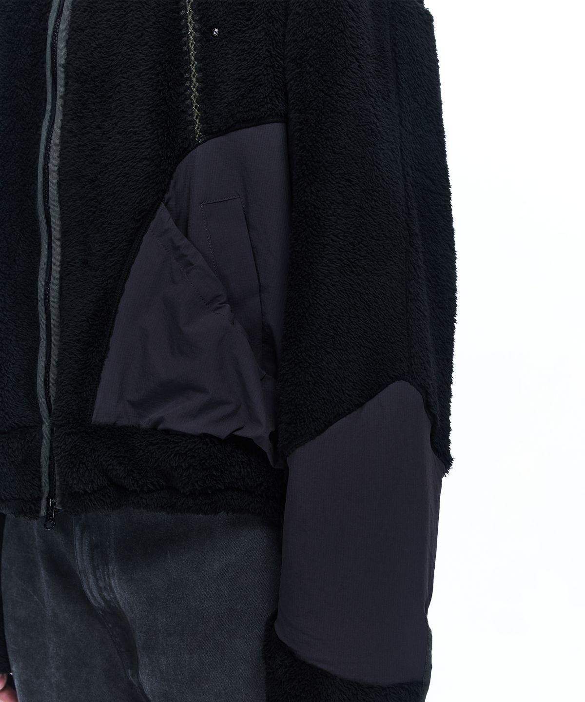 알에스에스씨(RSSC) NYLON MIX FLEECE JACKET - BLACK