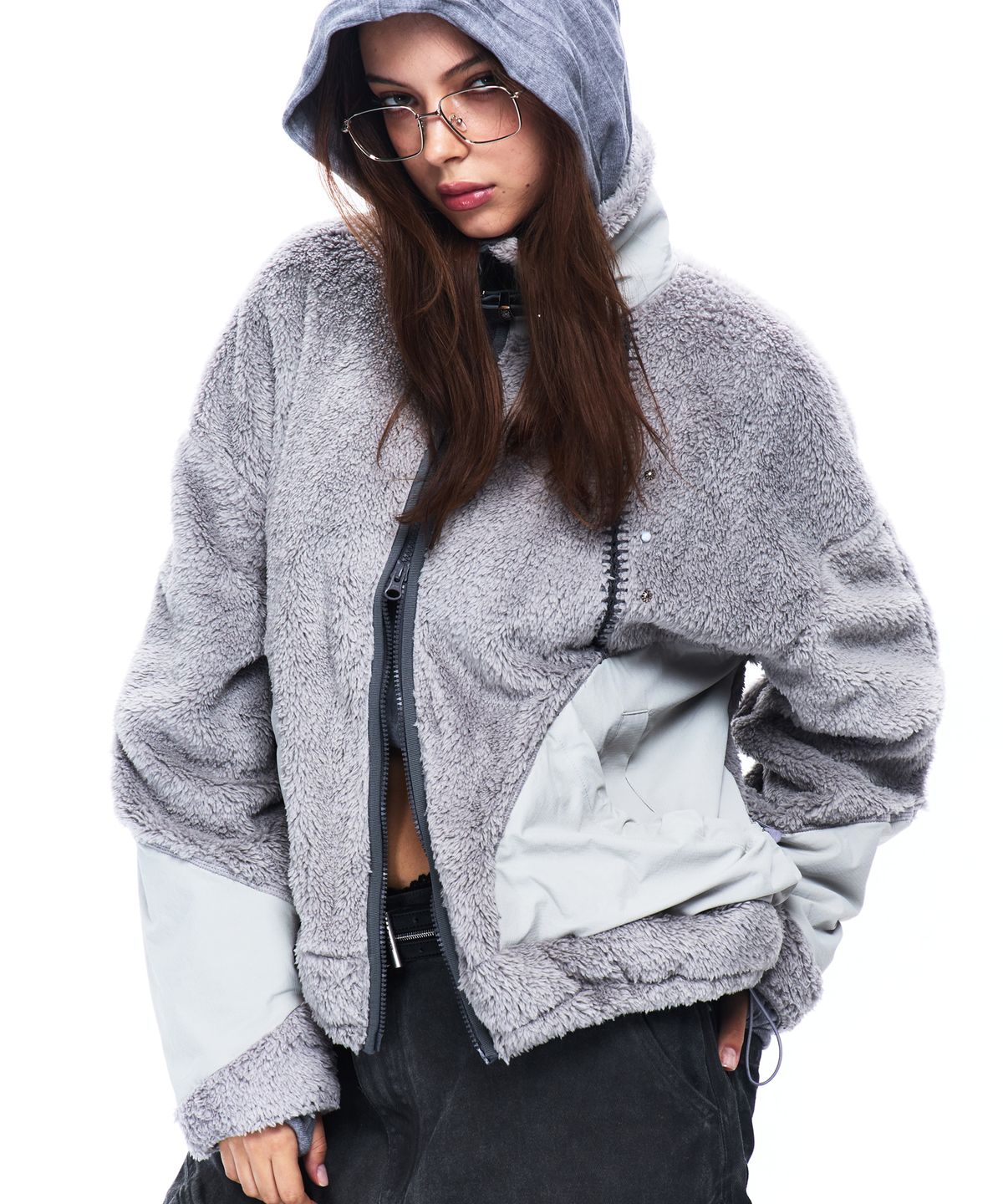 알에스에스씨(RSSC) NYLON MIX FLEECE JACKET - GRAY