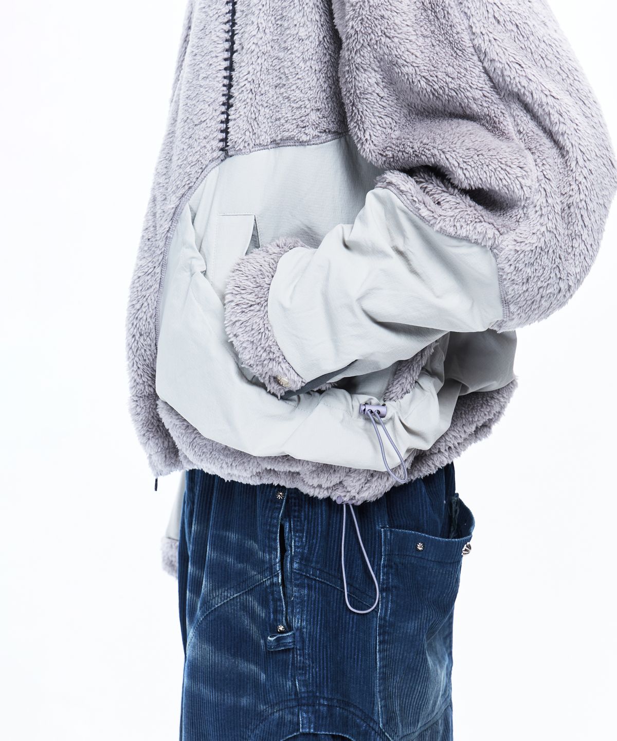 알에스에스씨(RSSC) NYLON MIX FLEECE JACKET - GRAY