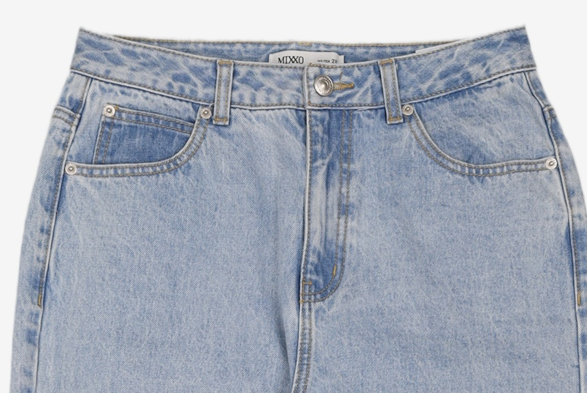 미쏘(MIXXO) 9부 와이드핏 데님 MIWTJB617J 28
