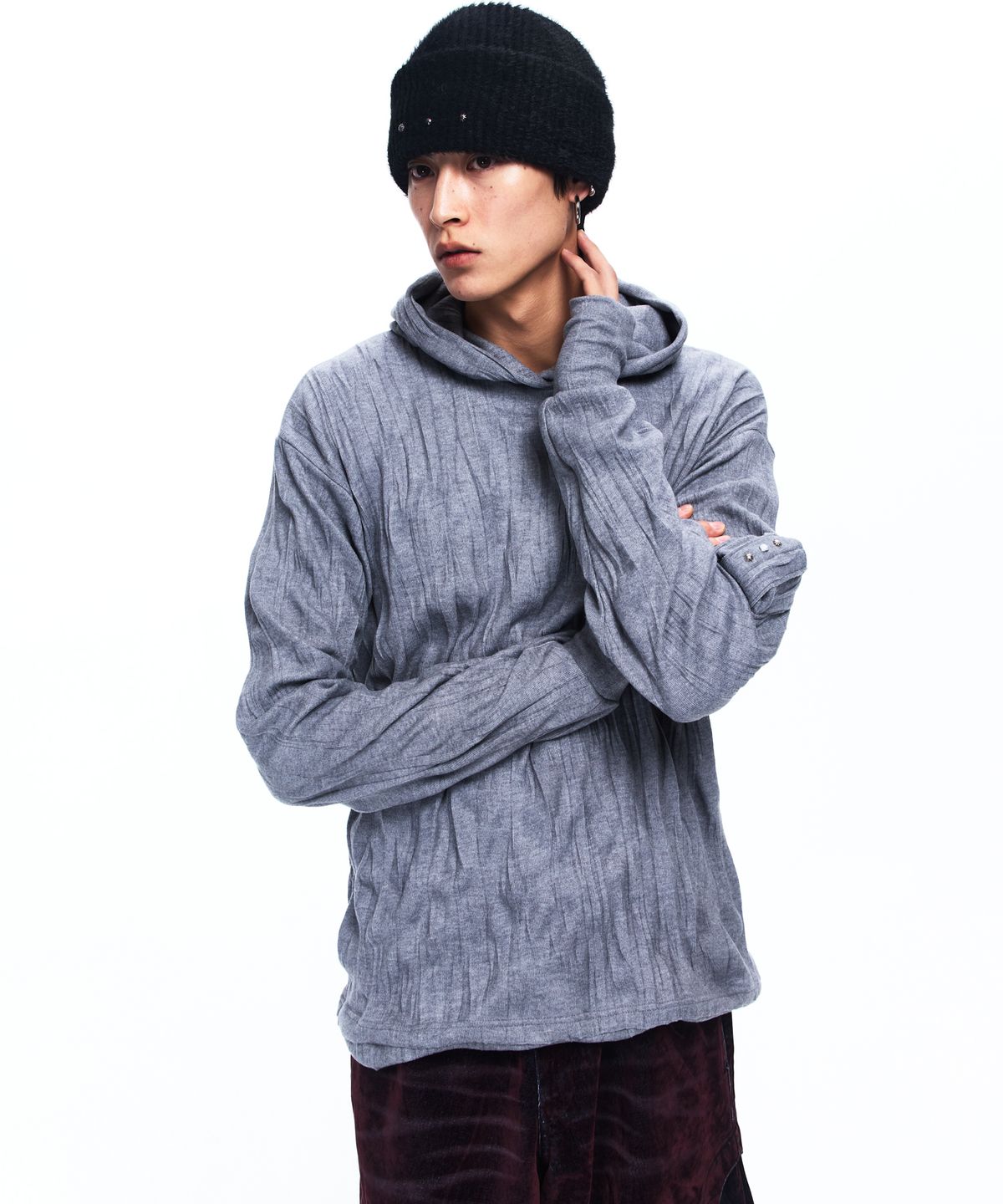 알에스에스씨(RSSC) RIVET HAIRY KNIT BEANIE - BLACK