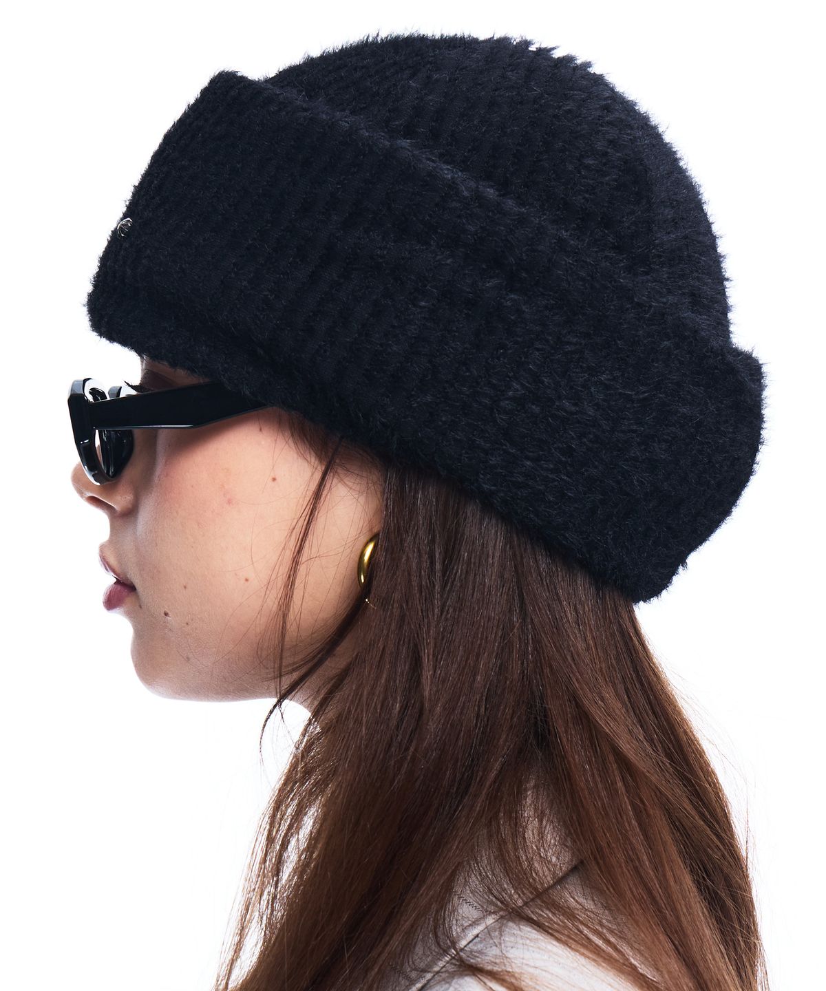 알에스에스씨(RSSC) RIVET HAIRY KNIT BEANIE - BLACK