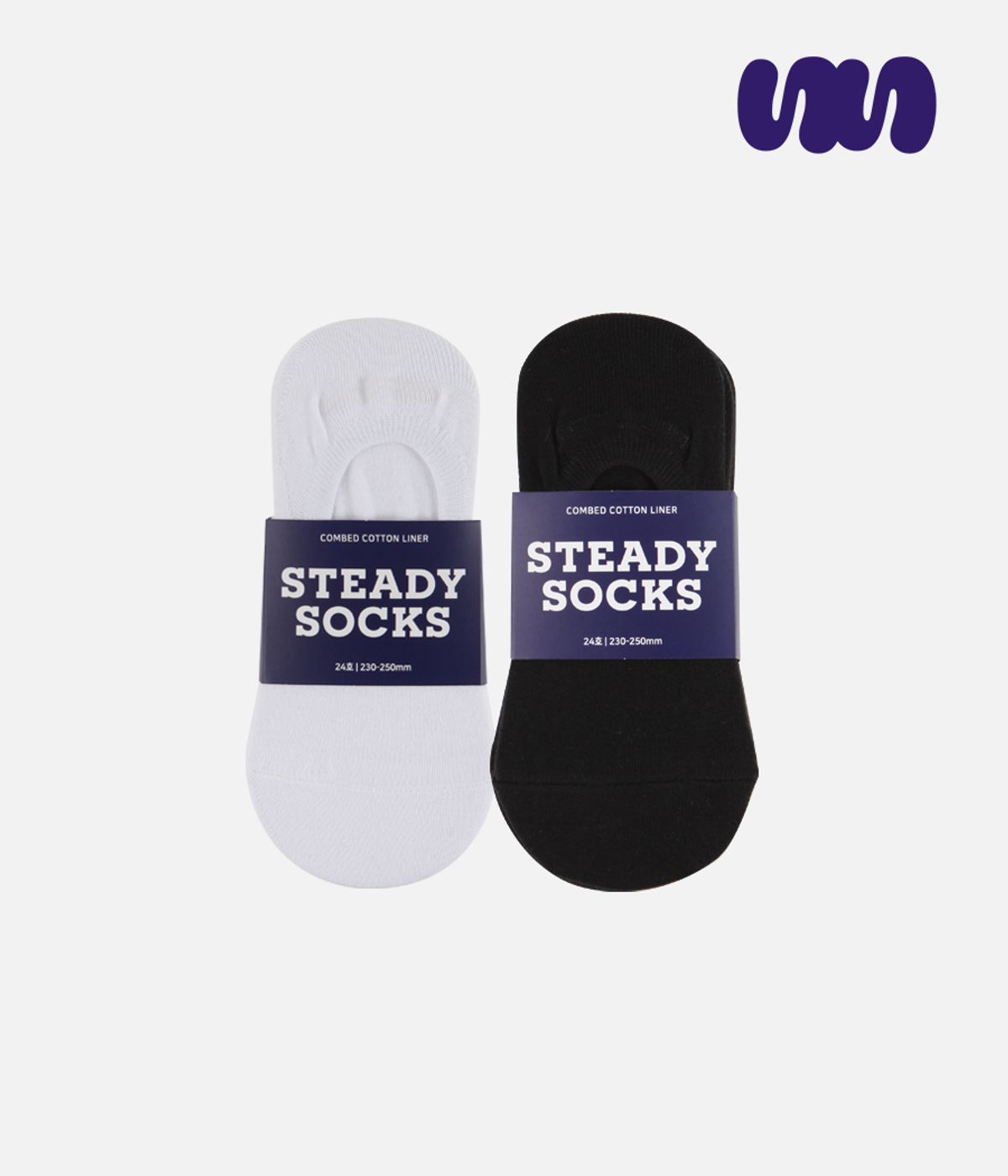 스테디삭(STEADY SOCKS) [10PACK] 스테디삭 페이크삭스(벗겨짐방지)_화이트/블랙