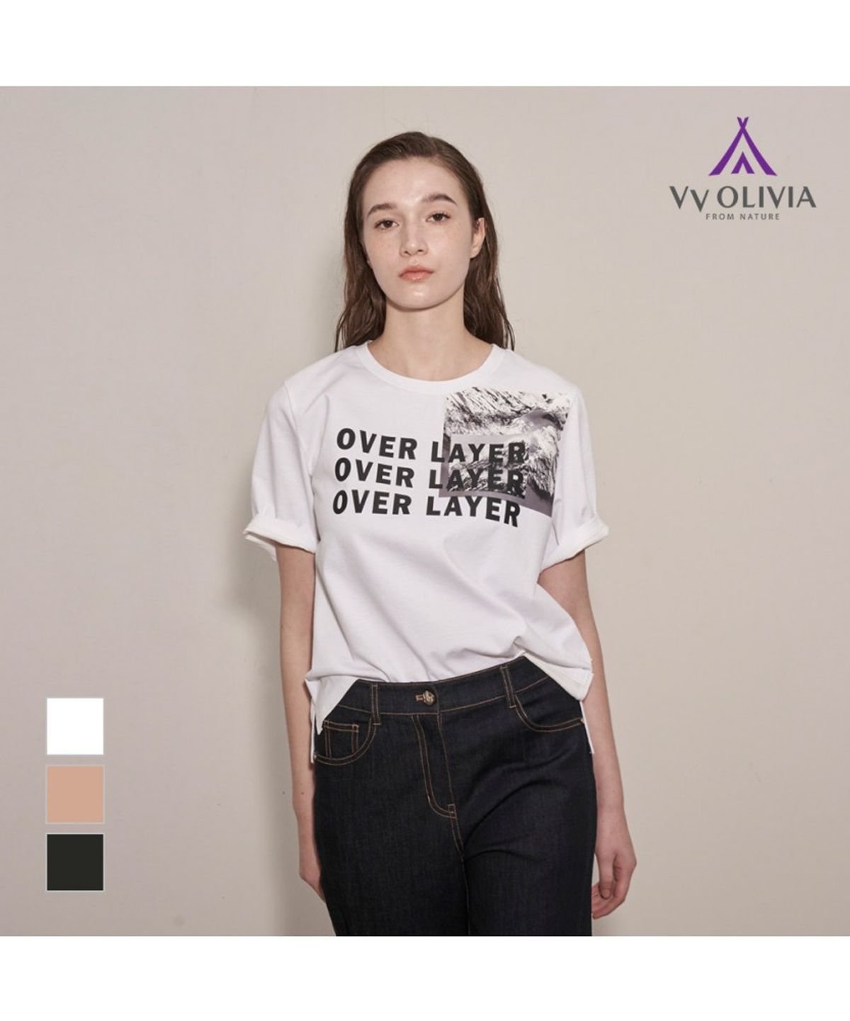 비비올리비아(VVOLIVIA) OVERLAYER 티셔츠_VVBAS5F7381