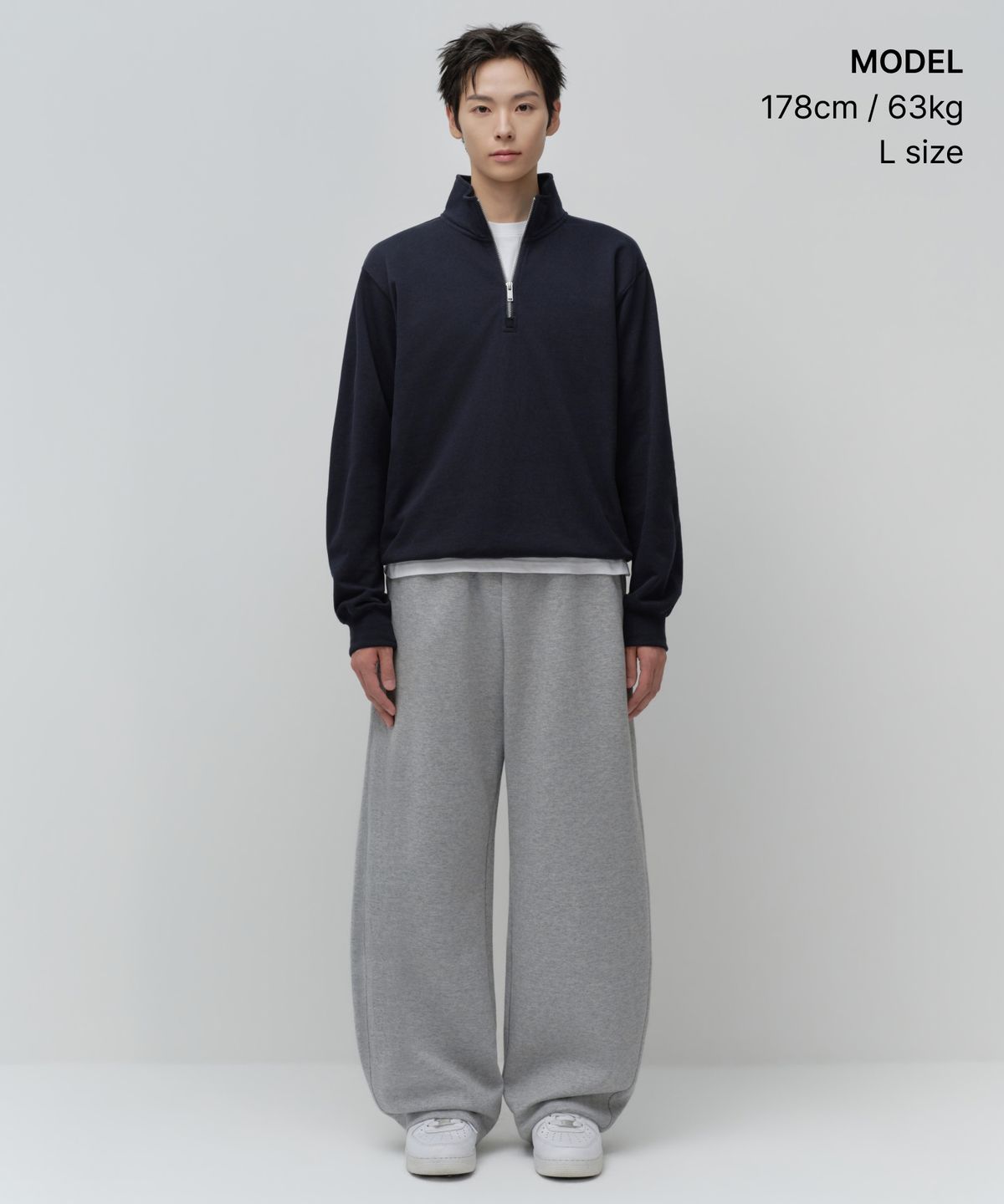 무신사 스탠다드(MUSINSA STANDARD) 더블 니트 커브드 스웨트 팬츠 (4 colors)