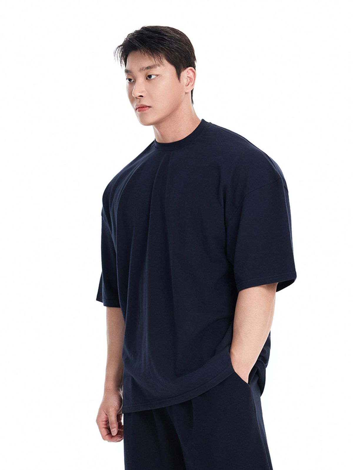 바이젝(BYSEC) [SET] 더블코튼 무지 오버핏 반팔 티셔츠_7Color
