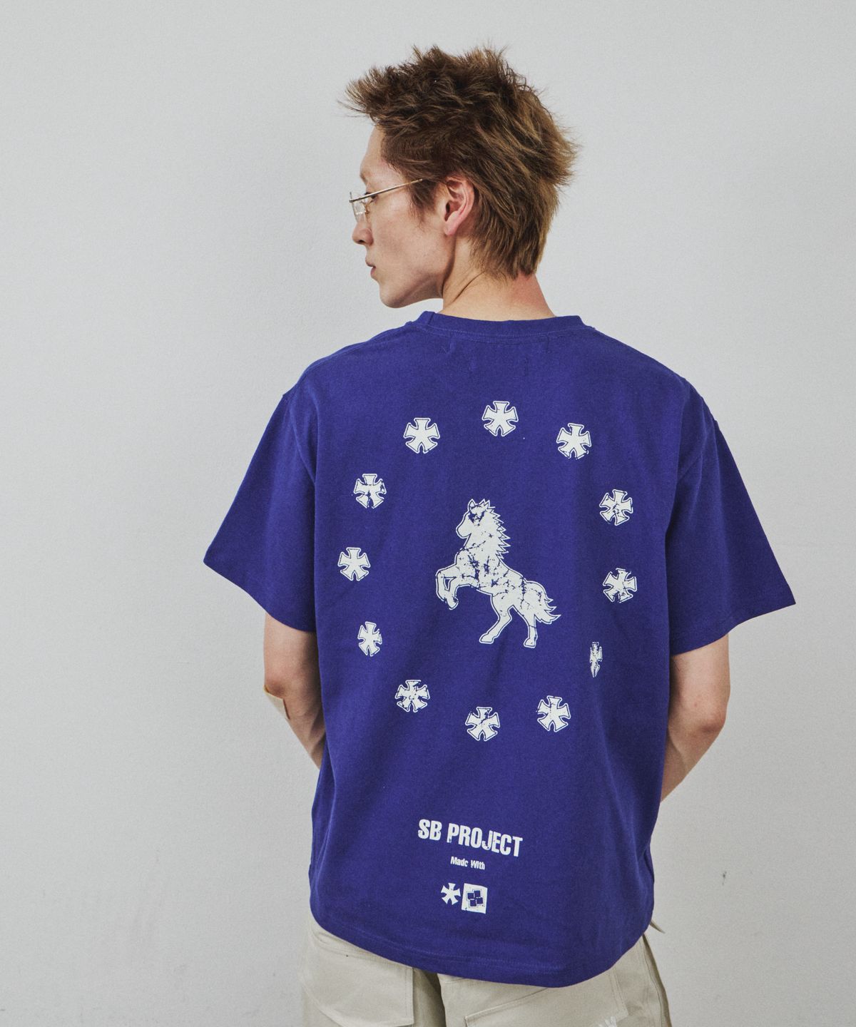 노쿨러스(NOSCOULEURS) WORKMARK T-SHIRT BLUE