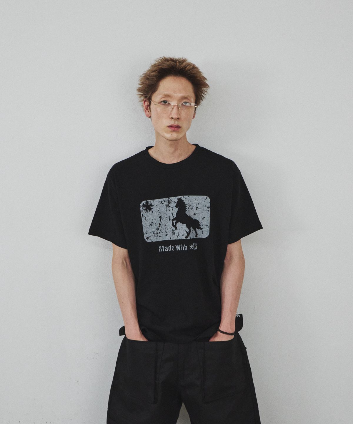 노쿨러스(NOSCOULEURS) WORKMARK T-SHIRT BLACK