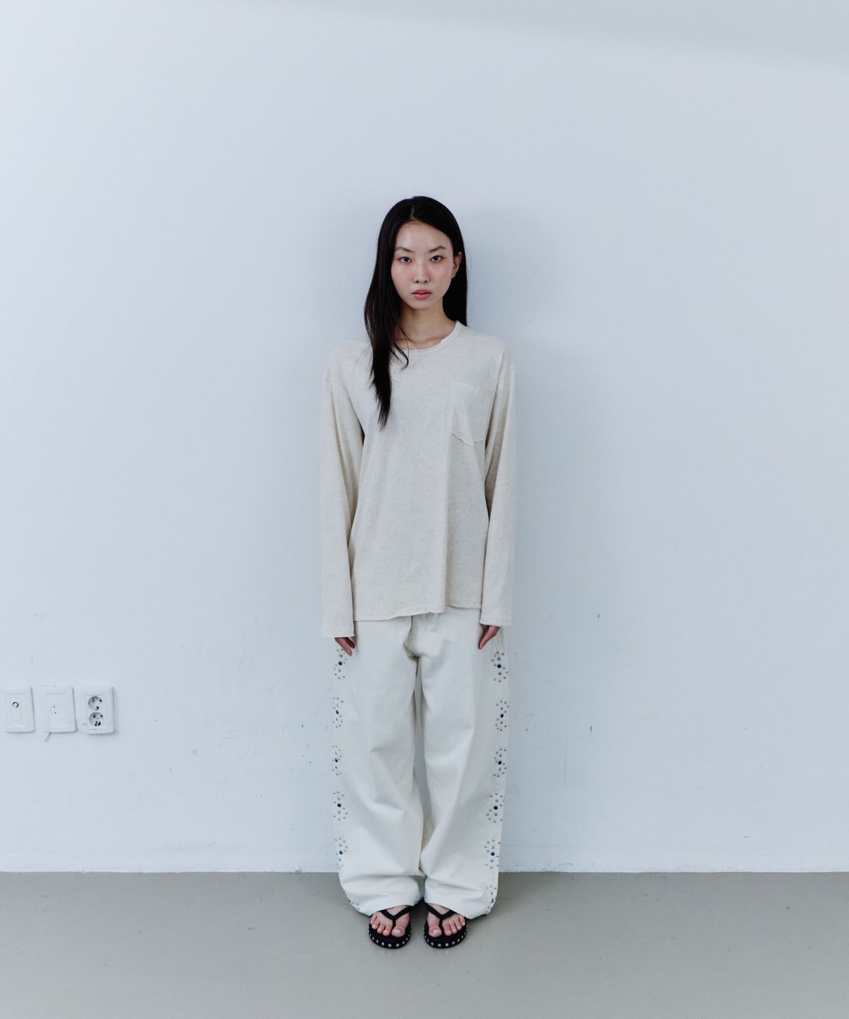 노쿨러스(NOSCOULEURS) UL LS T-SHIRT 09 CREAM