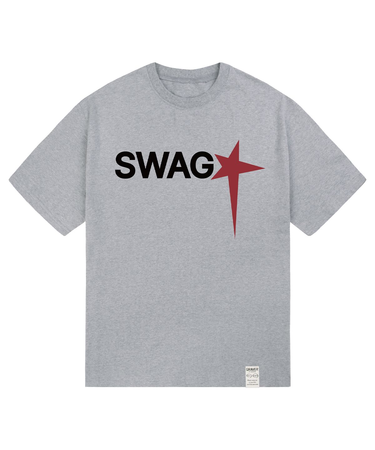 그레이버 오디너리(GRAVER ORDINARY) [ODNR UNISEX]SWAG star 반팔 티셔츠_GRAY