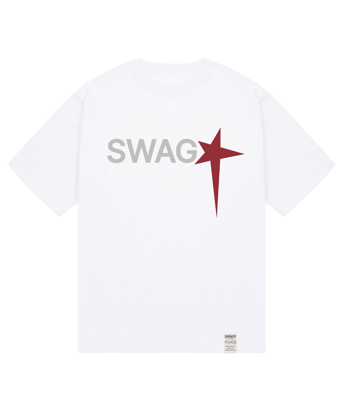 그레이버 오디너리(GRAVER ORDINARY) [ODNR UNISEX]SWAG star 반팔 티셔츠_WHITE