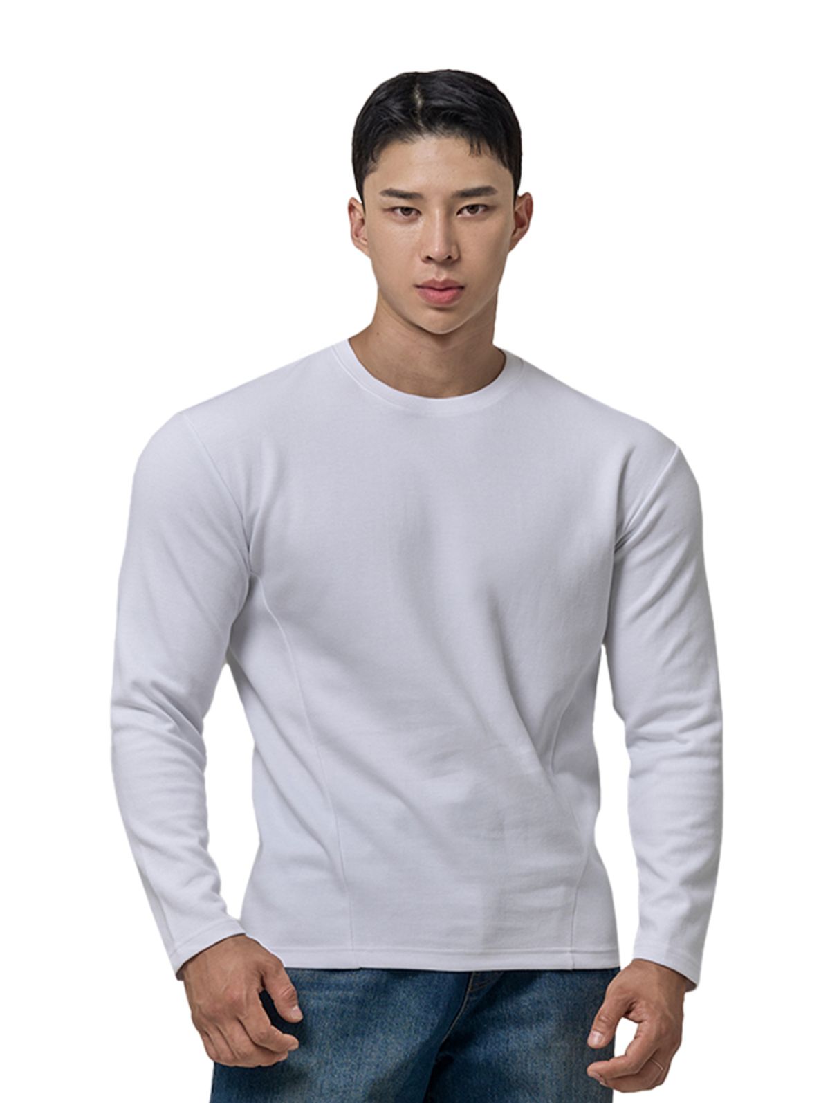 바이젝(BYSEC) [SET] 퍼펙트 특양면 무지 머슬핏 긴팔 티셔츠_2Color