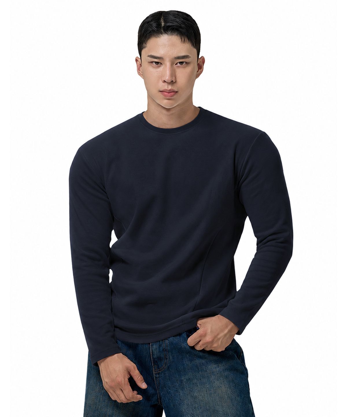 바이젝(BYSEC) [SET] 퍼펙트 특양면 무지 머슬핏 긴팔 티셔츠_5Color