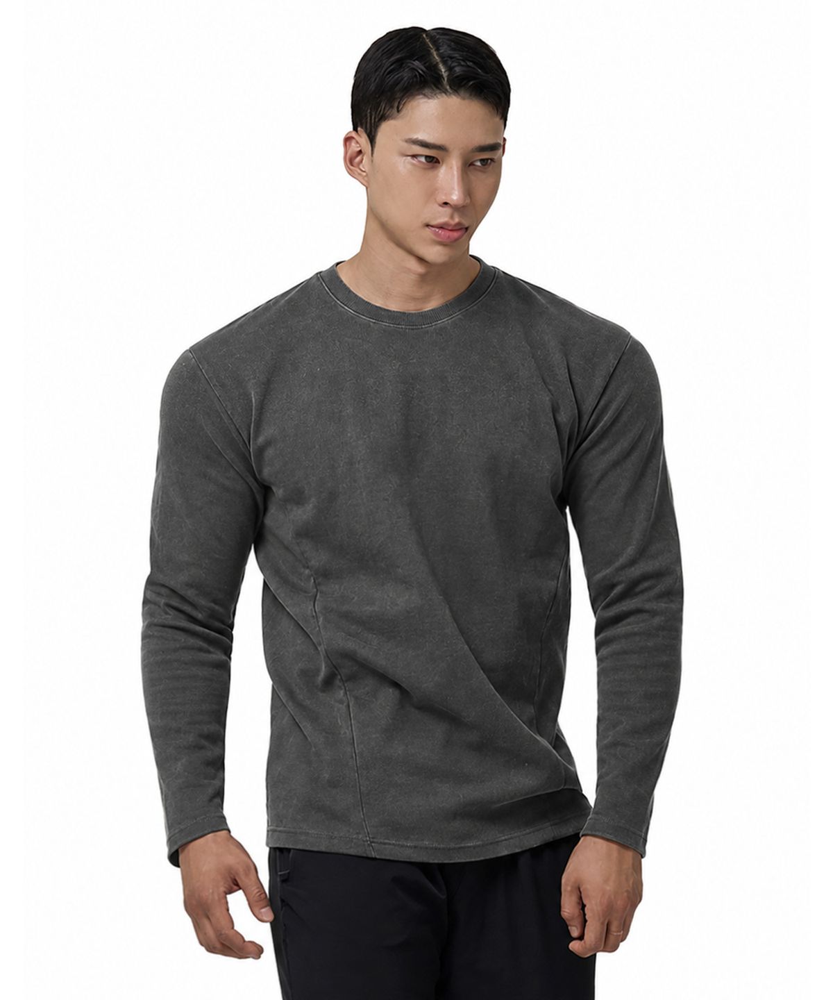 바이젝(BYSEC) [SET] 퍼펙트 특양면 무지 머슬핏 긴팔 티셔츠_5Color