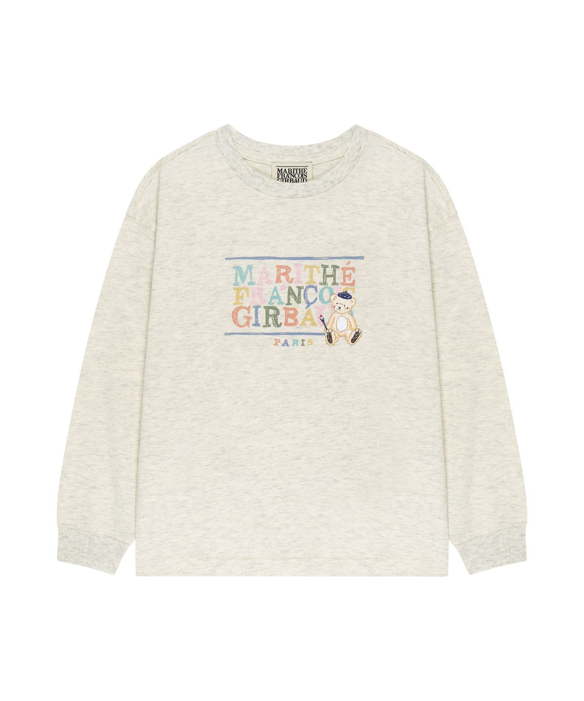 마리떼 키즈(MARITHÉ KIDS) KIDS BEAR GRAPHIC LONG SLEEVE oatmeal