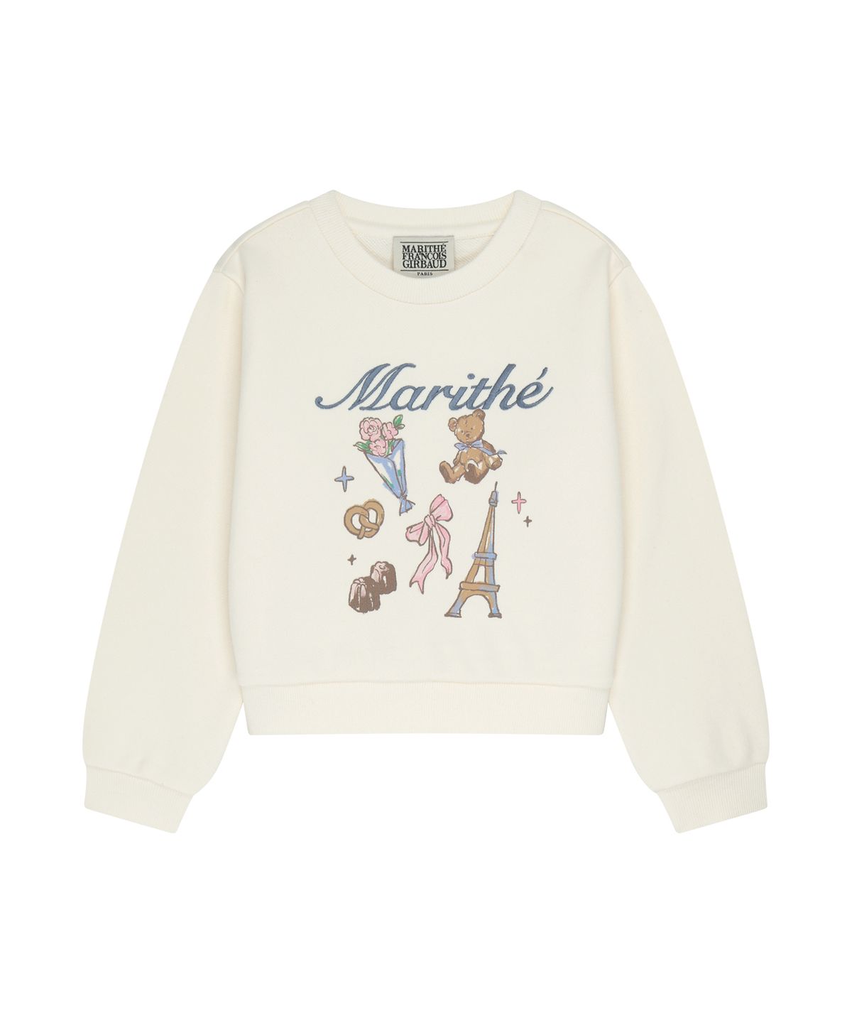 마리떼 키즈(MARITHÉ KIDS) KIDS W GRAPHIC SEMI CROP SWEATSHIRT ivory