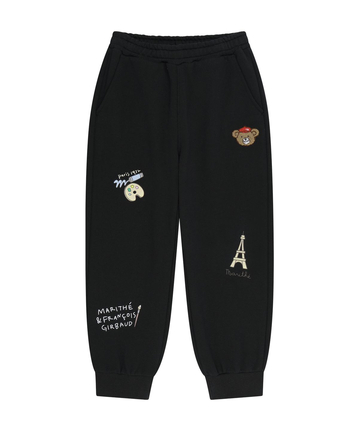 마리떼 키즈(MARITHÉ KIDS) KIDS BEAR GRAPHIC SWEAT PANTS black