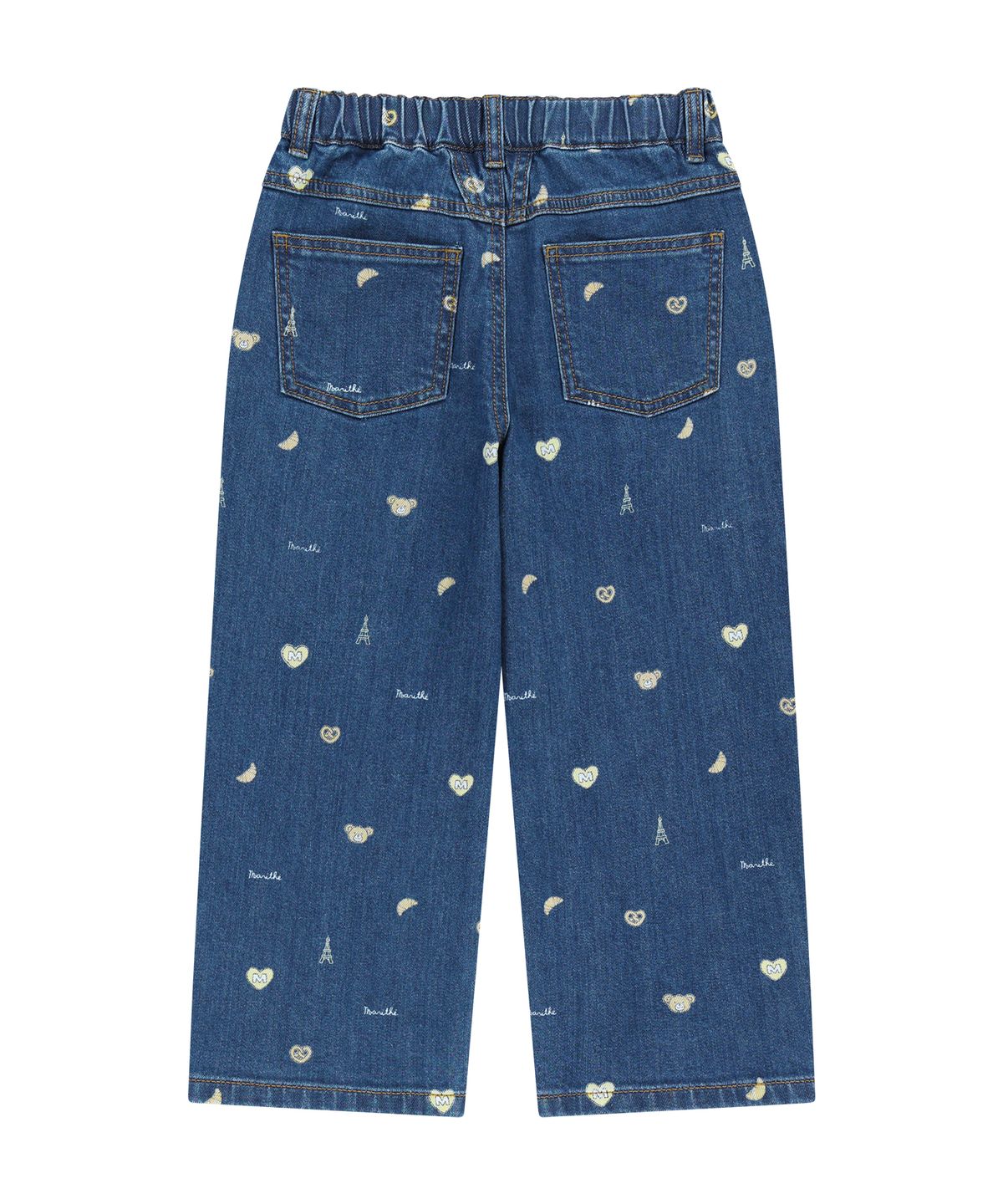 마리떼 키즈(MARITHÉ KIDS) KIDS STRAIGHT FIT PRINT DENIM PANTS dark blue
