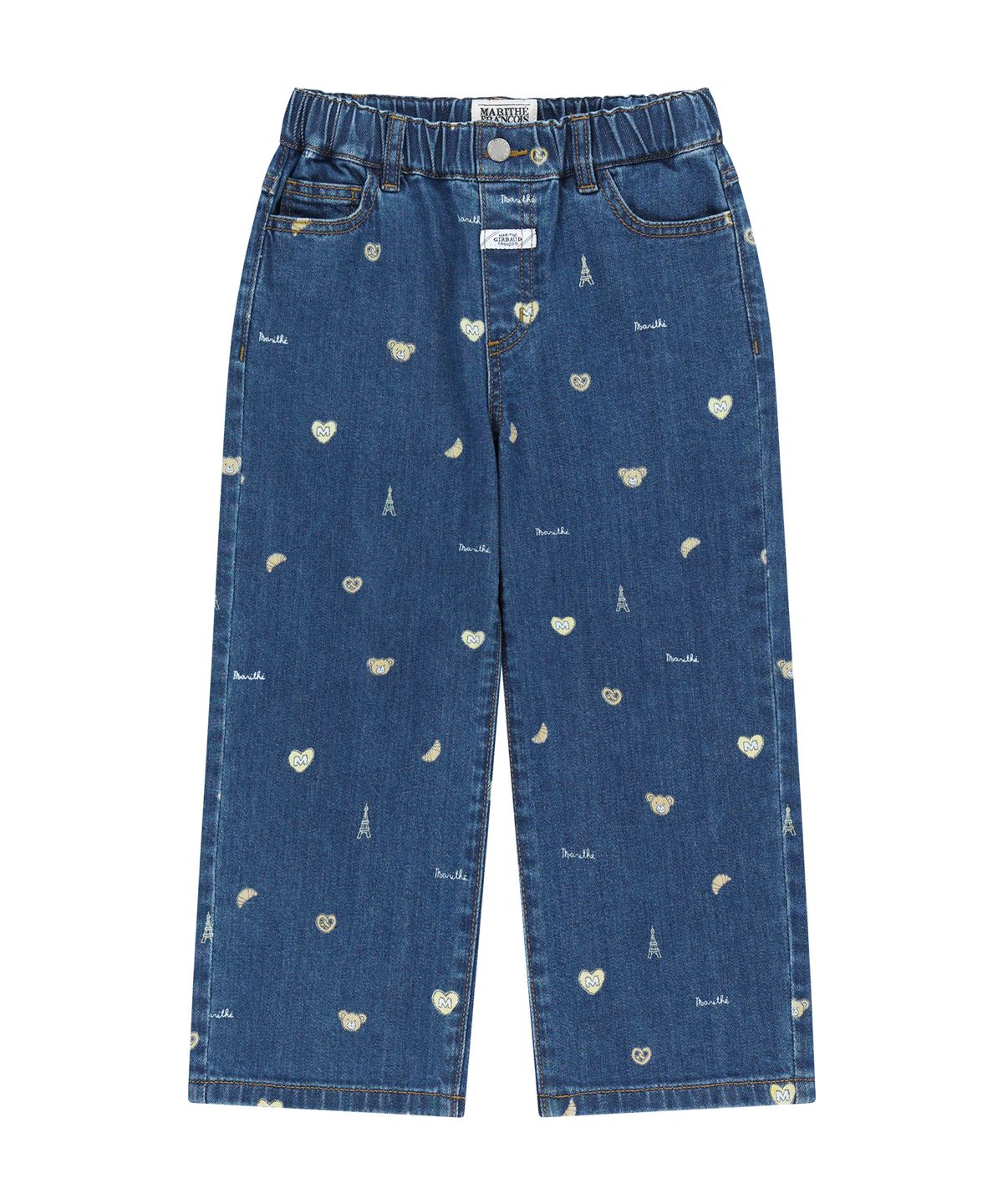마리떼 키즈(MARITHÉ KIDS) KIDS STRAIGHT FIT PRINT DENIM PANTS dark blue