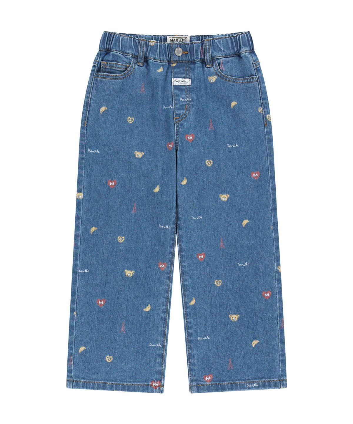 마리떼 키즈(MARITHÉ KIDS) KIDS STRAIGHT FIT PRINT DENIM PANTS blue