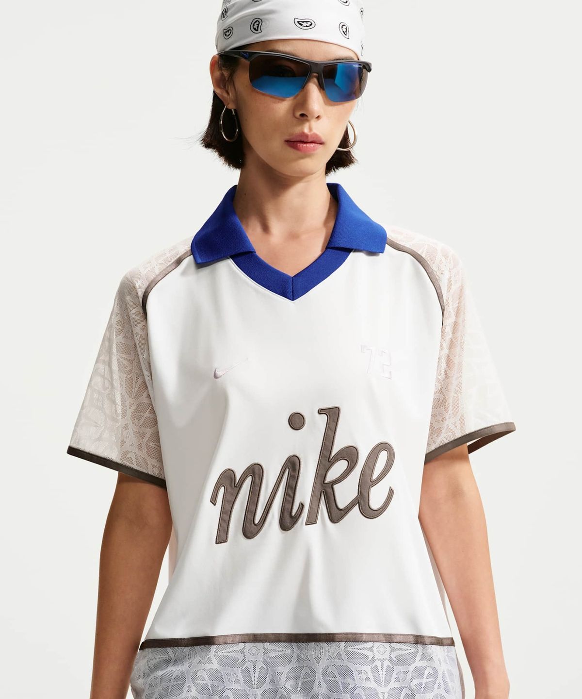 나이키(NIKE) 스포츠웨어 레이스 폴로 저지 탑 W - 서밋 화이트:올드 로얄 / IW1088-121