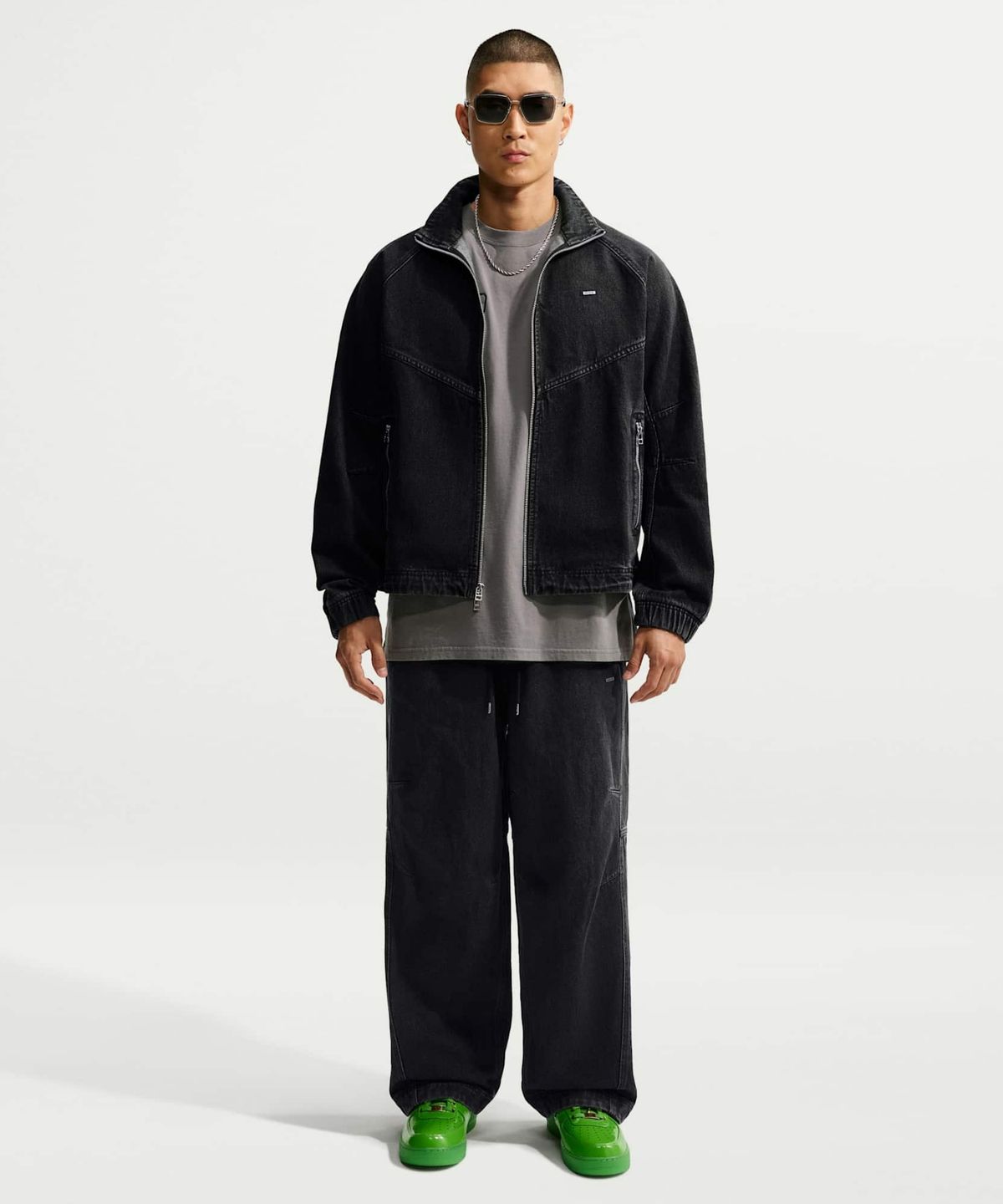 나이키(NIKE) 스포츠웨어 데님 트랙 재킷 M - 블랙:아이스 실버 / IQ5914-010
