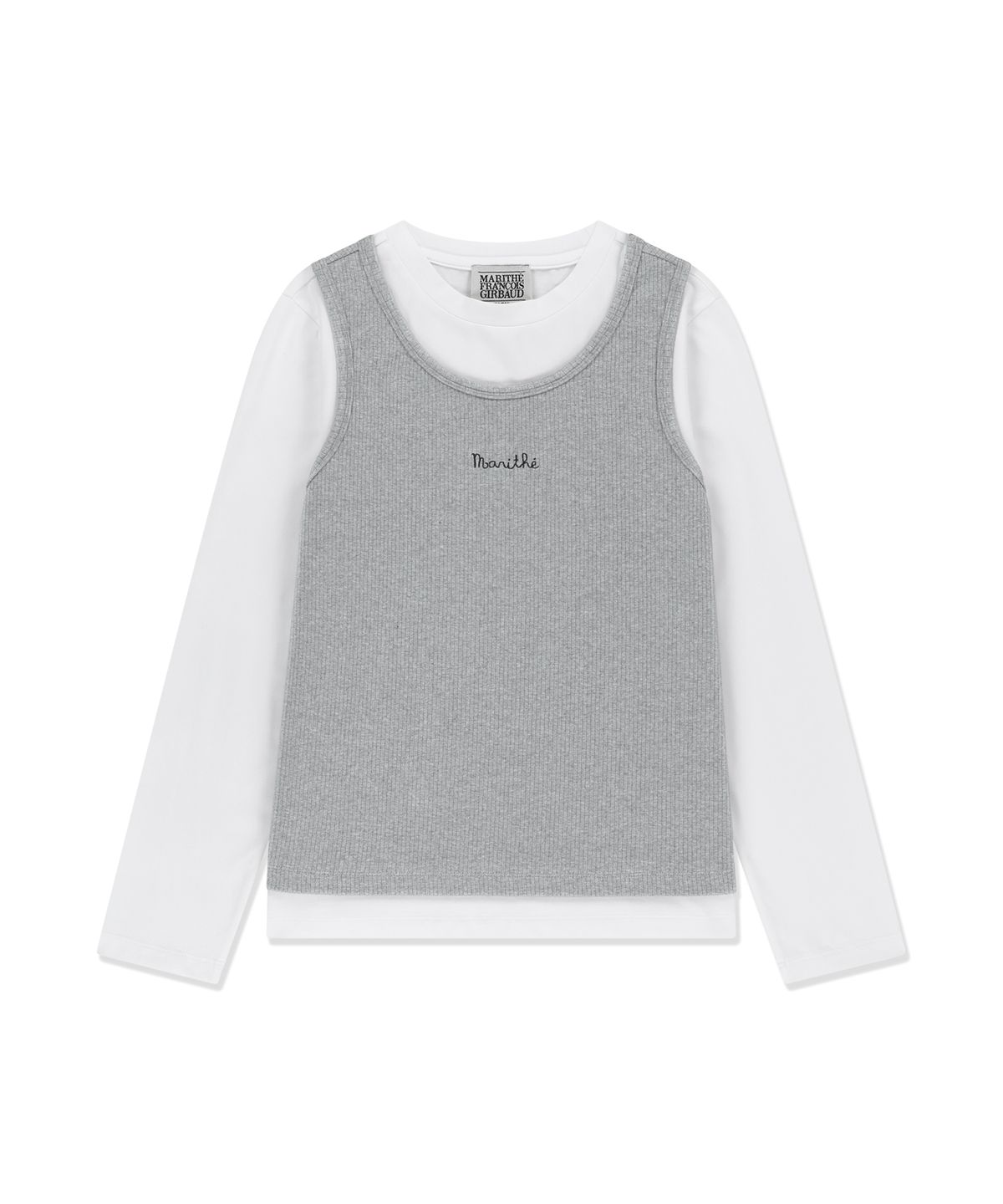 마리떼 키즈(MARITHÉ KIDS) KIDS W 2 IN 1 LAYERED LONG SLEEVE TEE heather gray