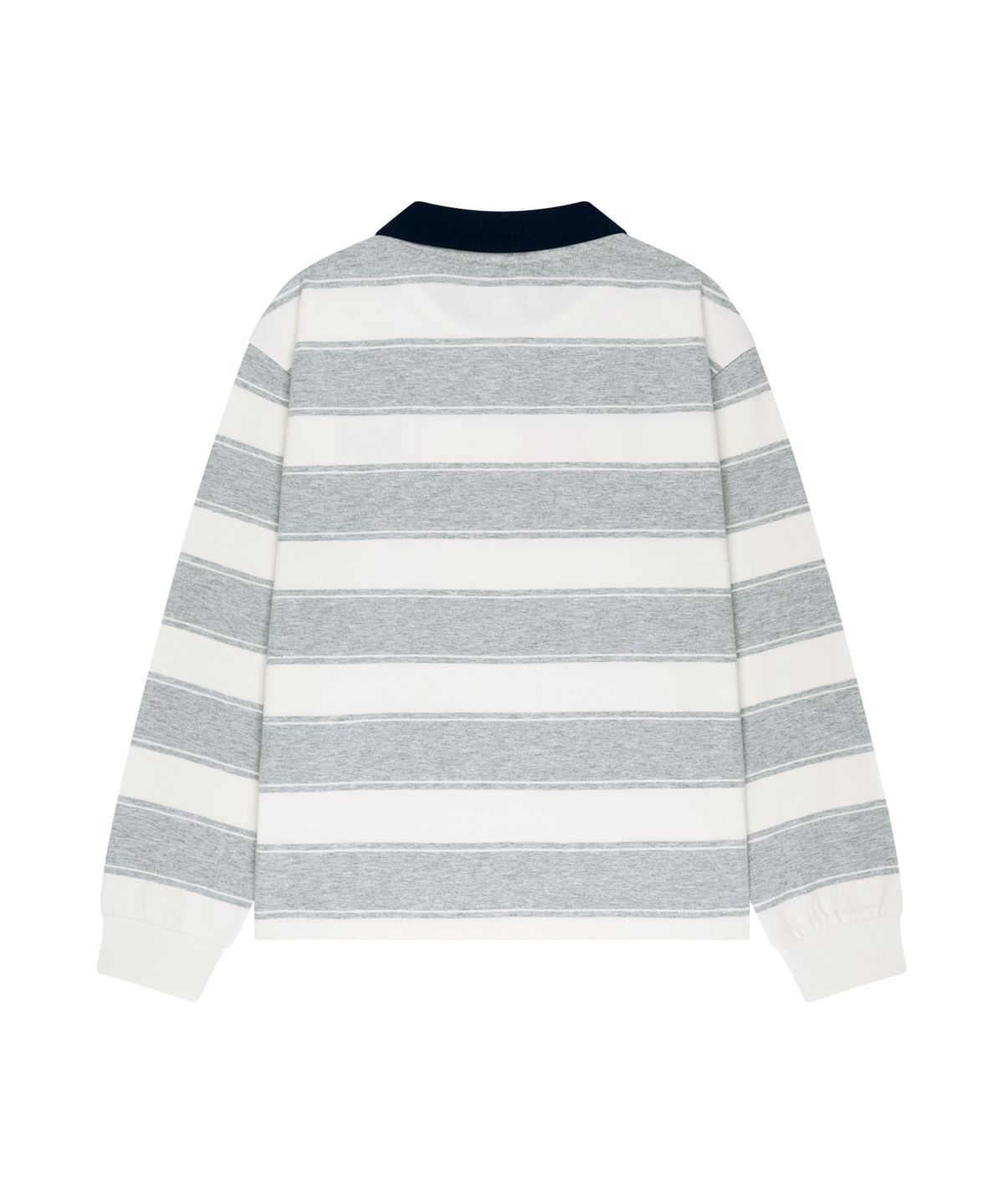 마리떼 키즈(MARITHÉ KIDS) KIDS MICRO CLASSIC LOGO STRIPED COLLAR LONG SLEEVE TEE heather gray