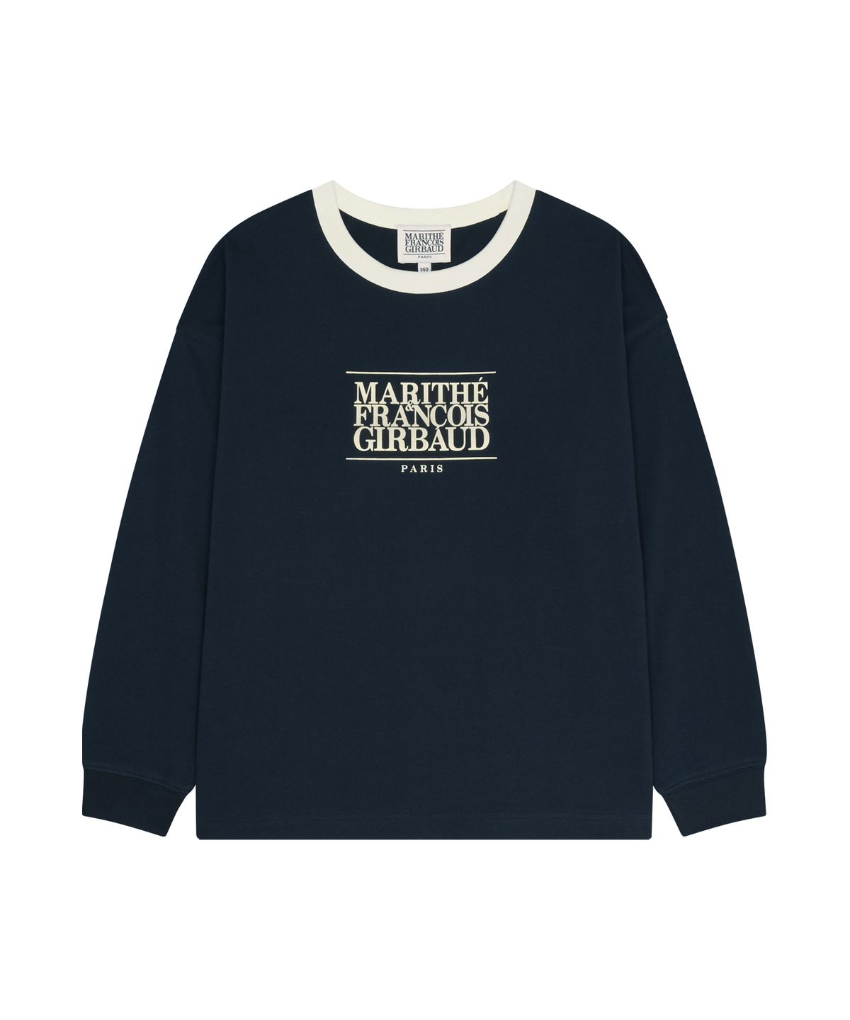 마리떼 키즈(MARITHÉ KIDS) KIDS CLASSIC LOGO LONG SLEEVE RINGER TEE navy