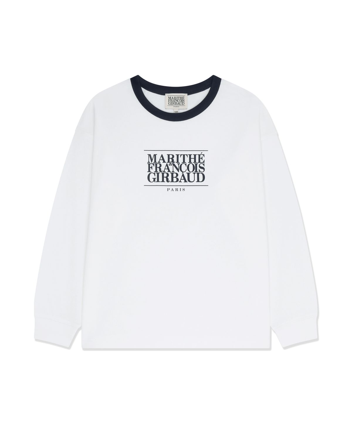 마리떼 키즈(MARITHÉ KIDS) KIDS CLASSIC LOGO LONG SLEEVE RINGER TEE white