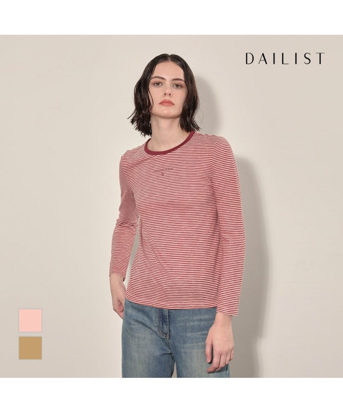 데일리스트(DAILIST) 잔스트라이프 티셔츠_MDEAL4F7341