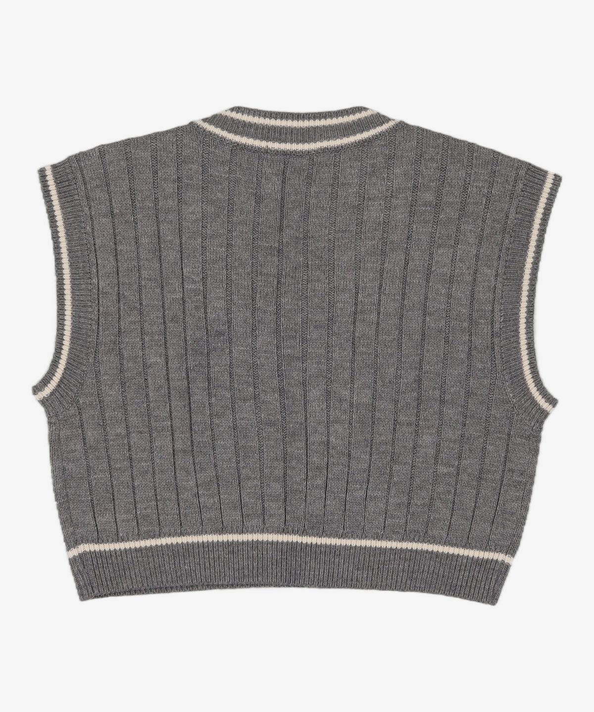 미쏘(MIXXO) 브이넥 배색 니트조끼 VKCT17T RE MIWVKCV1QT S