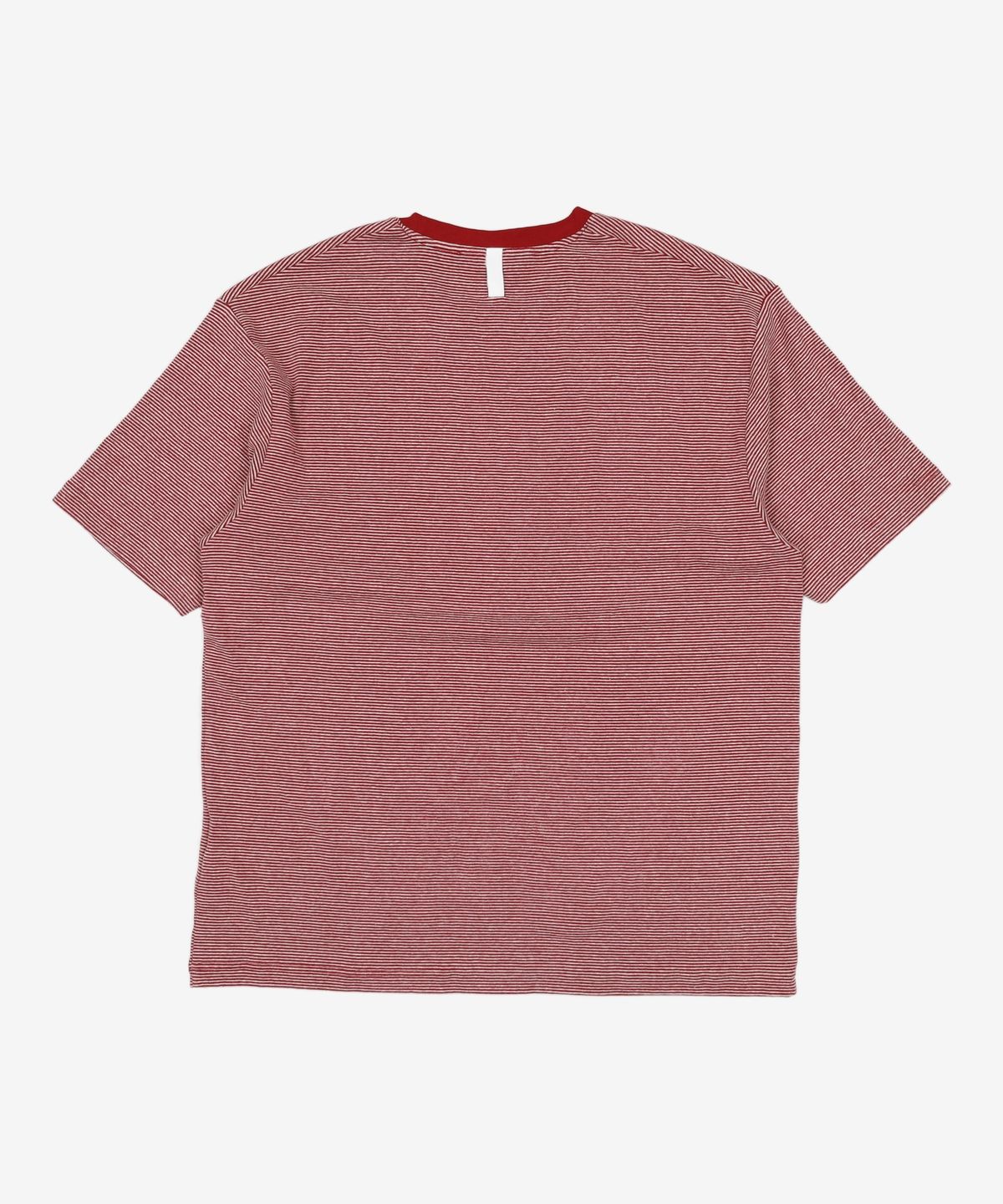 노매뉴얼(NOMANUAL) FINE STRIPE T-SHIRT - BURGUNDY XL