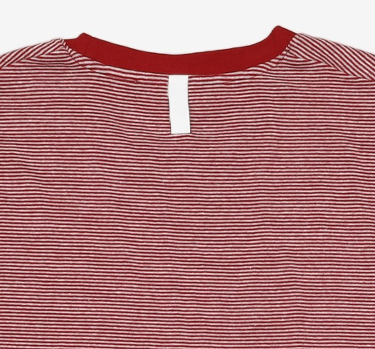 노매뉴얼(NOMANUAL) FINE STRIPE T-SHIRT - BURGUNDY XL