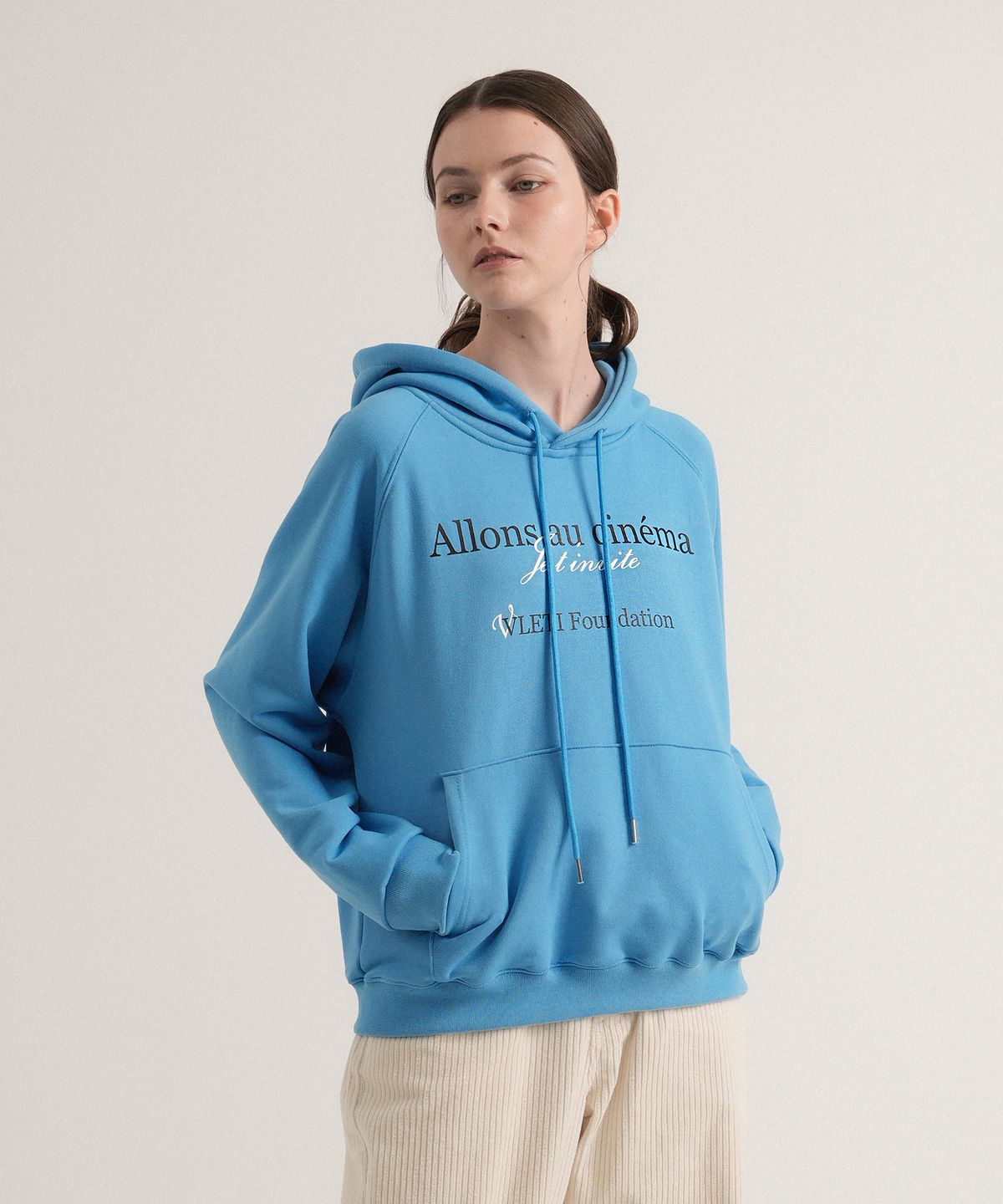 블레티(VLETI) Oversized Printing Logo Hoodie (Blue)
