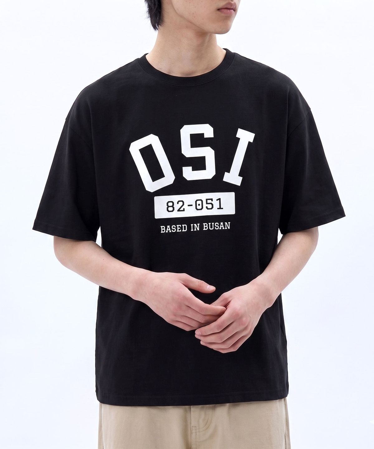 오에스아이(OSI) 오버핏 반소매 티셔츠 OSI아치로고