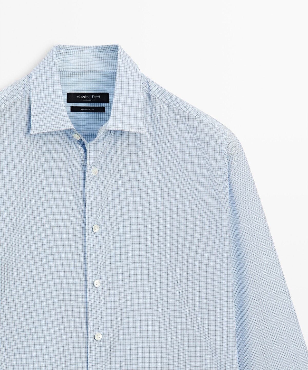 마시모두띠(MASSIMO DUTTI) 100% 코튼 레귤러 핏 깅엄 체크 셔츠