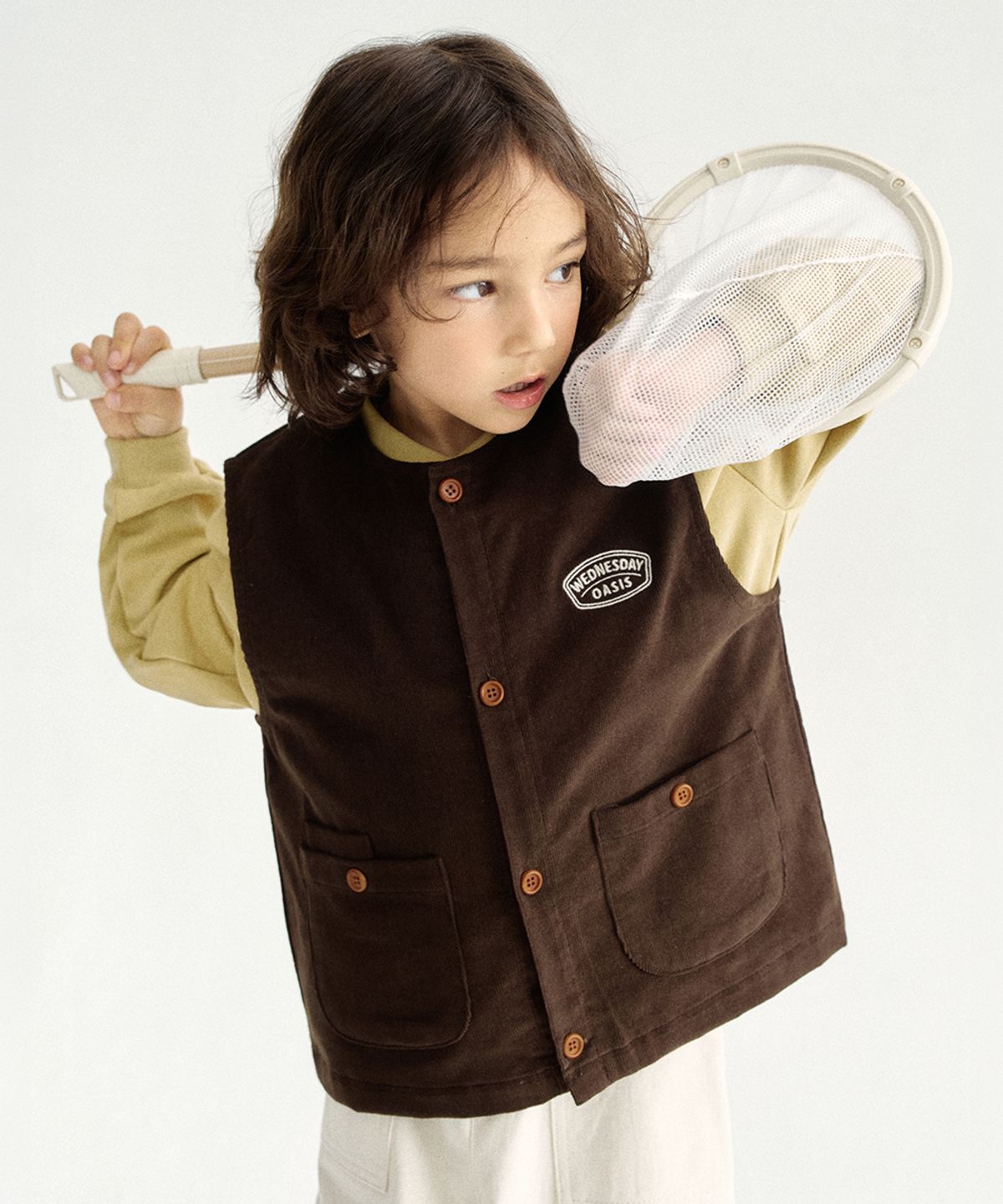 웬즈데이오아시스 키즈(WEDNESDAYOASIS KIDS) [Kids]골덴 이지 베스트_BROWN(WKB6OT02)