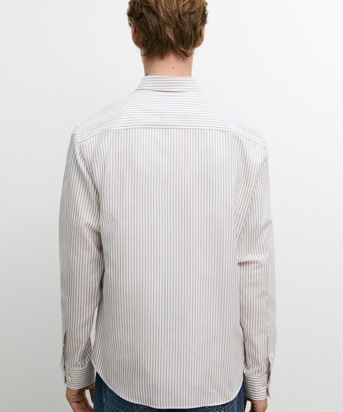 마시모두띠(MASSIMO DUTTI) 100% 코튼 레귤러 핏 스트라이프 셔츠