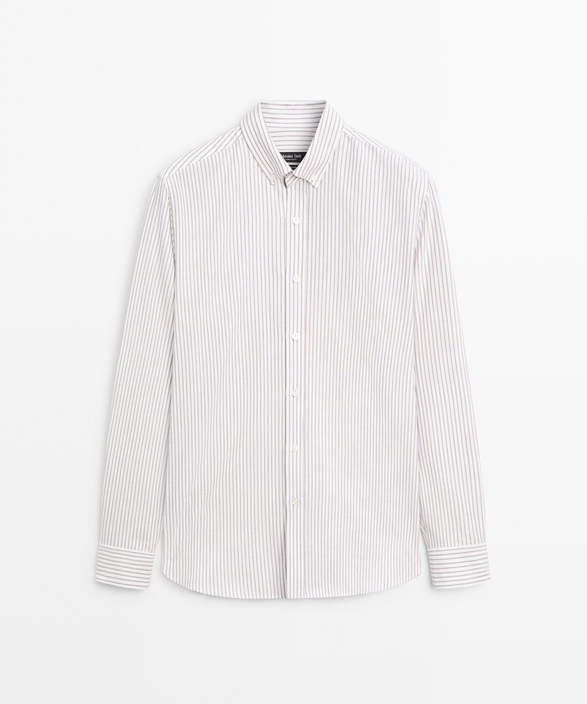 마시모두띠(MASSIMO DUTTI) 100% 코튼 레귤러 핏 스트라이프 셔츠