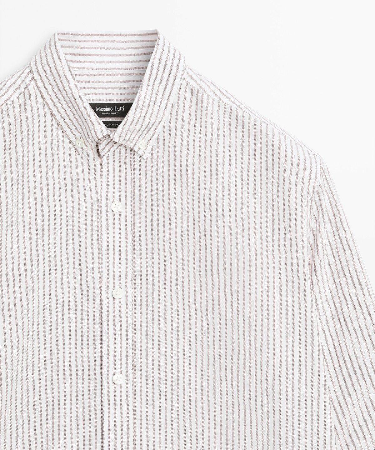 마시모두띠(MASSIMO DUTTI) 100% 코튼 레귤러 핏 스트라이프 셔츠