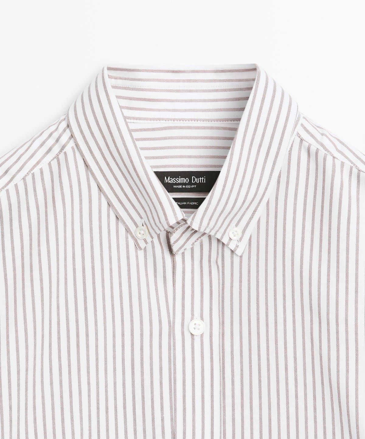 마시모두띠(MASSIMO DUTTI) 100% 코튼 레귤러 핏 스트라이프 셔츠