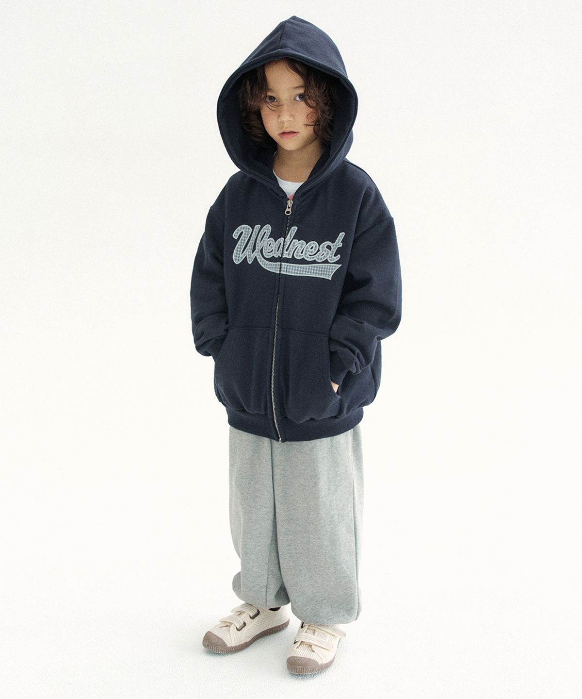 웬즈데이오아시스 키즈(WEDNESDAYOASIS KIDS) [Kids]로고 밴딩 조거팬츠_MELANGE GRAY(WKB6PT01)