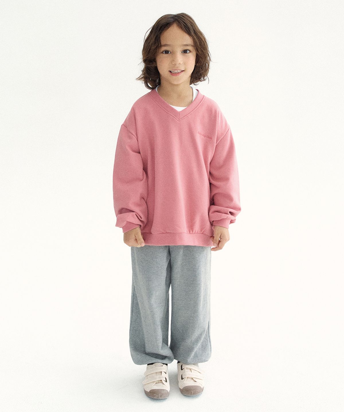 웬즈데이오아시스 키즈(WEDNESDAYOASIS KIDS) [Kids]로고 밴딩 조거팬츠_MELANGE GRAY(WKB6PT01)