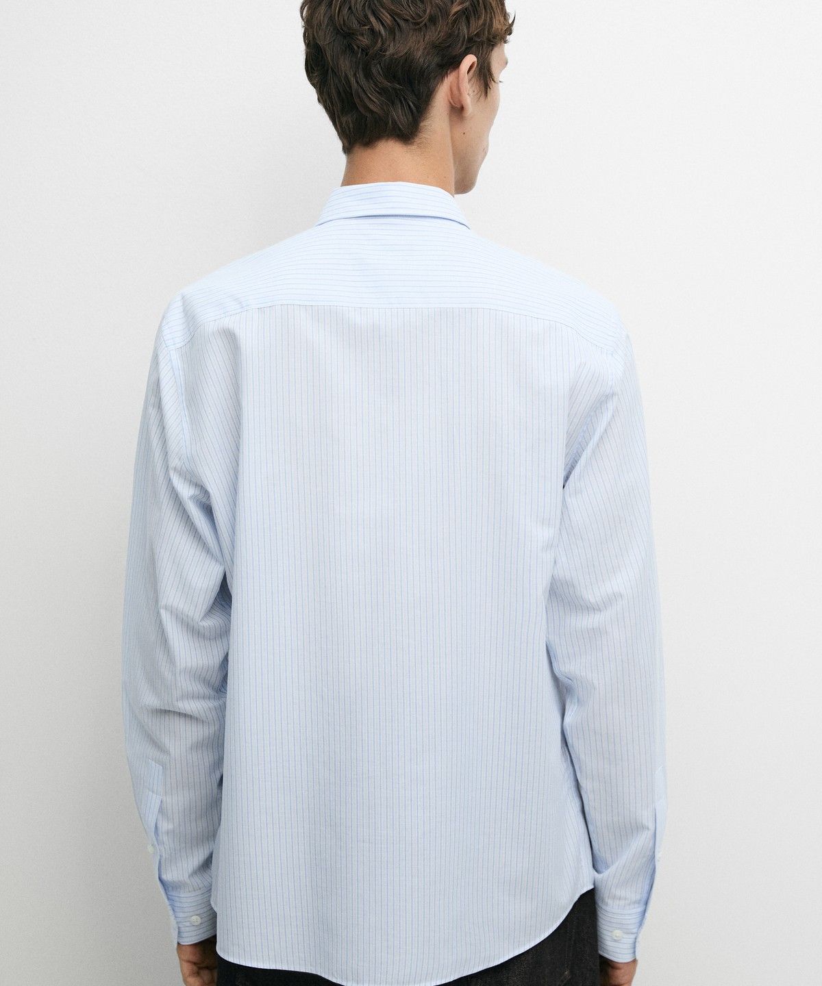 마시모두띠(MASSIMO DUTTI) 100% 코튼 레귤러 핏 스트라이프 셔츠