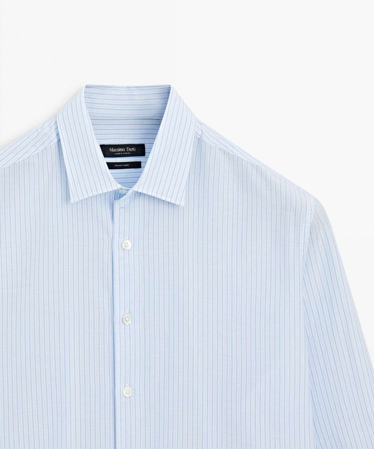 마시모두띠(MASSIMO DUTTI) 100% 코튼 레귤러 핏 스트라이프 셔츠